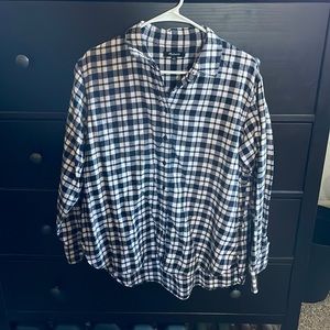 Madewell black and white flannel shirt